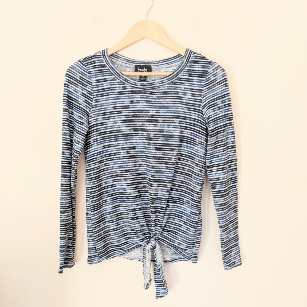 by & by Striped Tie Up Top